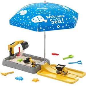 Sandbox with Lid & Adjustable Umbrella, Dirt Digger Excavator Sand Box with C... - Picture 1 of 8