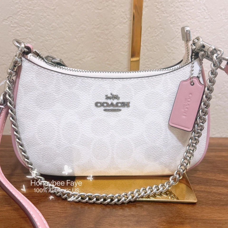 Coach Teri Mini Crossbody/Shoulder Bag In Signature Canvas In Bold Red CW323