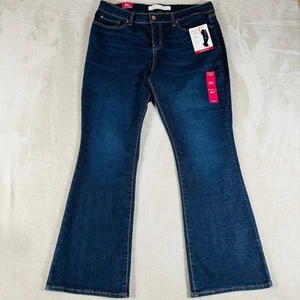 Levi Strauss Signature Jeans Women 14S Medium Wash Blue Denim Mid Rise Bootcut - Picture 1 of 13