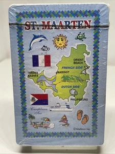 ST.MAARTEN MAP SOUVENIR PLAYING CARDS - Picture 1 of 2