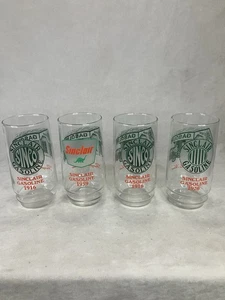 Lot Of 4 Vintage Sinclair Gasoline Drinking Glasses Through The Years" Tumblers - Picture 1 of 7