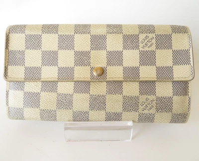 Authentic LOUIS VUITTON Damier Azur Portefeuille Sarah Long Wallet S#44777 - Image 1 of 4