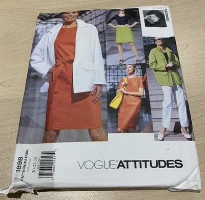 Vogue Pattern V1898 - Jennifer George - Jacket Top Dress - Size 20 22 24 - Image 1 of 3