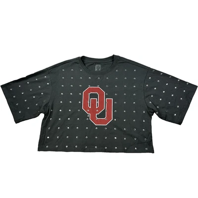 Womens Gameday Couture Oklahoma Sooners Go Time Crop Top Shirt Gray Sz XL NCAA - Image 1 of 4