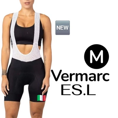 🆕️ New Women's Vermarc ES.L cycling bib short 3D Pad In Black - Medium #Italy  - Image 1 of 4
