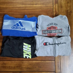 Youth Size 5 Pullover Hooded Sweatshirts - Lot of 4 ~Adidas, Harley, Nike, Champ - Picture 1 of 15