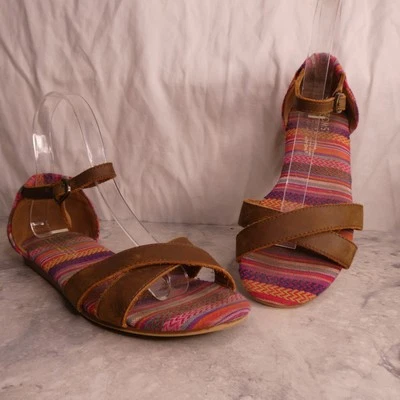 Toms Brown leather strappy sandals women's  6.5 multicolor - Image 1 of 4