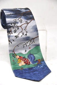 Fishing Novelty Neck Tie Classic Balancine Hot Cakes Funny Man Gary Patterson - Picture 1 of 4
