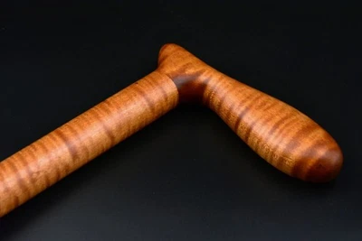 Cane Walking stick Dark Curly Tiger Maple wood handmade hand crafted #4 - Image 1 of 4