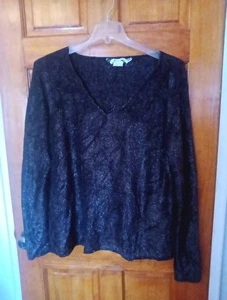 Made In Italy Damen Pullover Metallic Dehnbar EU Größe XL US 2X Neu ohne Etikett  - Bild 1 von 15