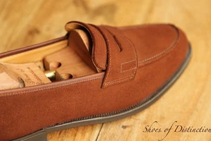 Crockett & Jones Bude Brown Suede Shoes Loafers Men's UK 8.5 US 9.5 EU 42.5 - Picture 1 of 12