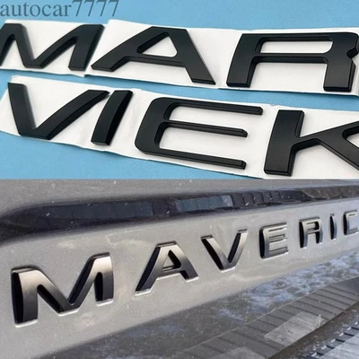 Emblemas de letras de inserción de puerta trasera 3D para Maverick 2022-2024 negro mate Foto 1 de 4