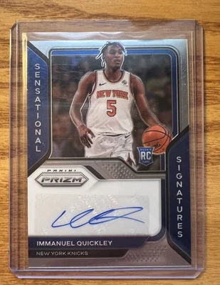 2020 Prizm Immanuel Quickley Sensational Signatures Auto Rookie Raptors - Image 1 of 2