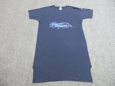 Vintage Harley-Davidson Dress Womens XL Blue Melbourne Eagle Logo Biker 90s - Image 1 of 4