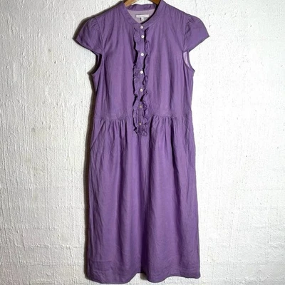 Vestido Anna Thomas de lino lila talla 8 volantes Foto 1 de 4