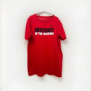 Nike Dri-Fit T-Shirt Size L Red “History in the Making” Athletic Cut - Picture 1 of 5