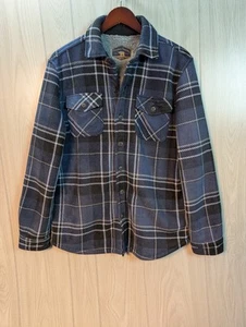 Freedom Foundry Shacket Sherpa Lined Plaid Fleece Shirt Jacket Blue Men Medium - Picture 1 of 8