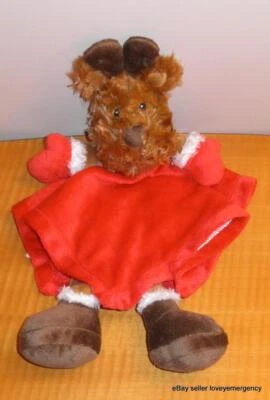 Manta de seguridad para renos Baby Starters Lovey rojo terciopelo satinado vacaciones de invierno Foto 1 de 4