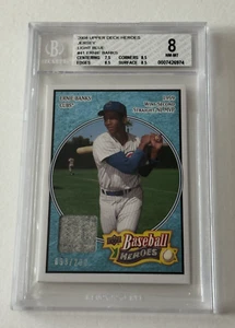 2008 Upper Deck Heroes #41 ERNIE BANKS Cubs GAME USED JERSEY Relic BLUE # BGS 8 - Picture 1 of 8