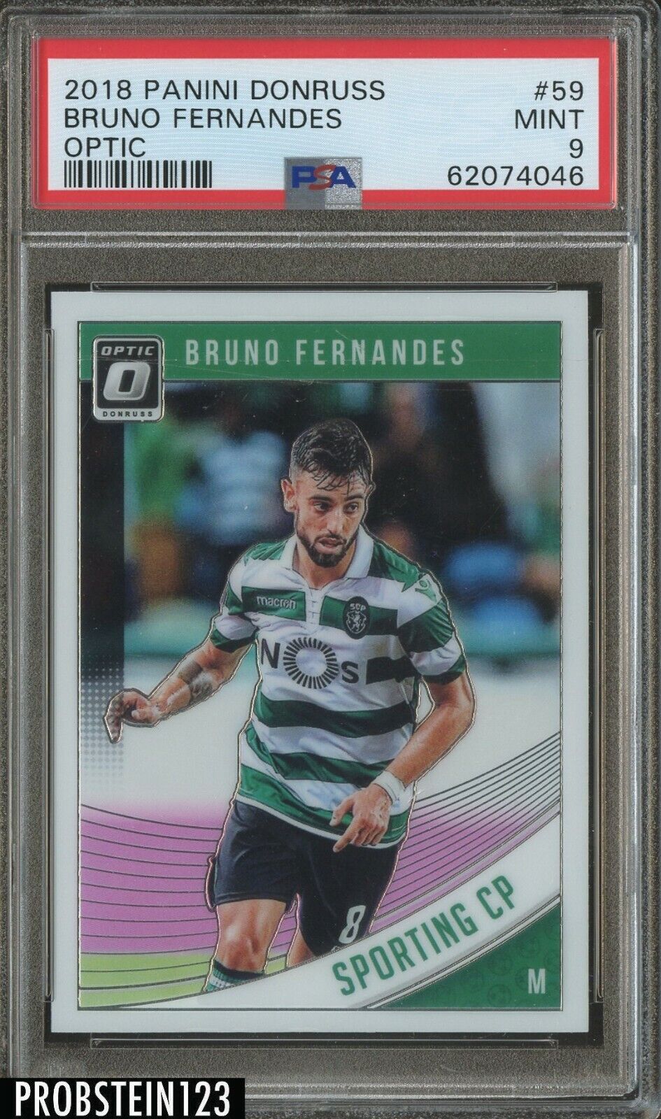2018 Donruss Optic Soccer #59 Bruno Fernandes Sporting CP PSA 9 MINT