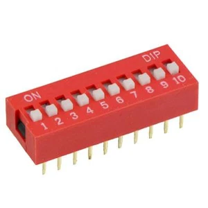 10-Way DIP DIL Red PCB Switch - Picture 1 of 1