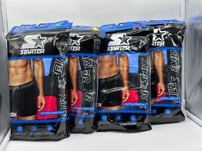 NEW 5 PAIR PACK STARTER MENS ATHLETIC FIT BOXER BRIEF COTTON ESSENTIAL 6" INSEAM - Image 1 of 4
