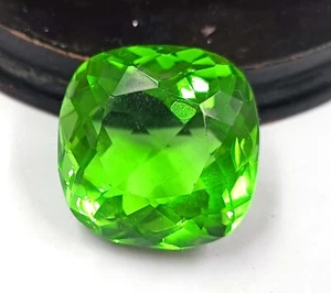 38.45 Carat Czech Republic Green Moldavite Cushion Shape Certified Gemstone LVJ - Picture 1 of 7