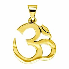 Extra Large Classic Yoga Ohm, Om, Aum Charm, 26mm x 26mm in 18K yellow gold
