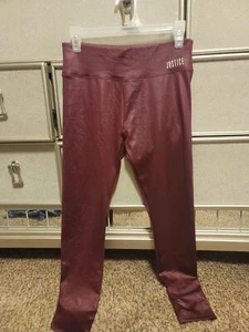 Justice Active Leggings Maroon Burgundy Size 18 20 Bottoms Sports Shimmer cute - Picture 1 of 6
