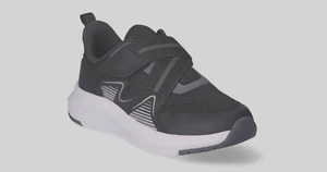 Sneakers sportive Athletic Works Little Boys in rete a due cinturini nere, taglia 1 - Foto 1 di 5