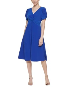 Abito midi nuovo con etichette Jessica Howard Petite maglia raccolta 6P - Foto 1 di 11