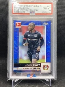 Moussa Diaby - Topps Chrome Bundesliga Blue Wave Refractor   PSA 10  #/150 - Picture 1 of 2