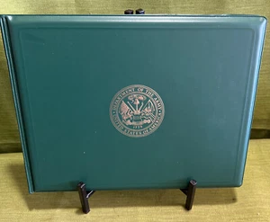 Green United States of America Department of The Army Diploma Case Holder NICE - Picture 1 of 6