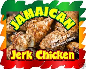 Calcomanía Jamaican Jerk Chicken 14" Food Truck Restaurante Concesión Vinilo Menú - Imagen 1 de 3