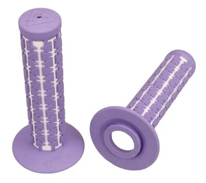 AME Dual old school BMX Duals bicycle grips - LAVENDER over WHITE - Picture 1 of 1