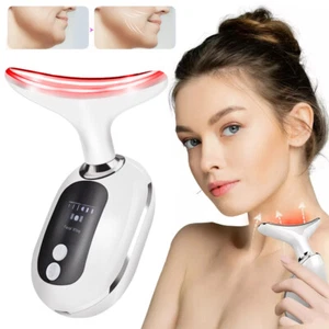 Neck Face Lifting Massager LED Skin Tighten Light Therapy Device Anti Wrinkle - Picture 1 of 15