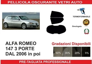 Pellicola Oscurante Vetri Alfa Romeo 147 3 porte dal 2006 in poi Kit Post SRC - Imagen 1 de 1
