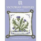 Complete Cross Stitch Pin Cushion Kit -  Victorian Thistles Pincushion