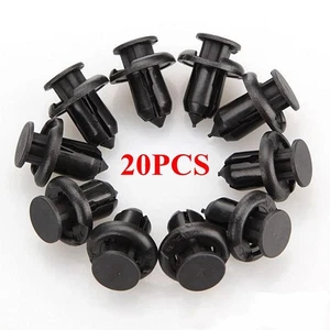 20X CAR PLASTIC 10MM CLIPS RIVET PUSH FIT DOOR BOOT TRIM PANELS BUMPER FASTENER - Picture 1 of 5