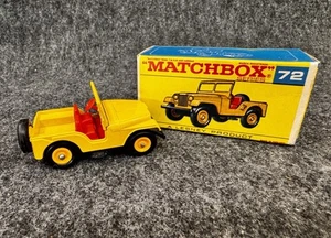 Vintage MATCHBOX Lesney Yellow Standard JEEP Series 72 w/ Original Box READ! - Picture 1 of 12