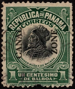 Canal Zone Stamp Scott # 31 Used VG-F - 1 Cent Green & Black w Type I Overprint - Picture 1 of 1