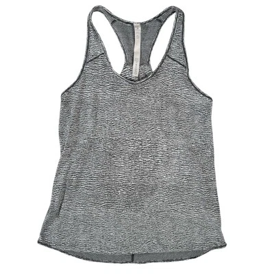 Camiseta sin mangas LULULEMON gris a rayas incorporada sujetador espalda trasera malla para mujer talla 6 Foto 1 de 4