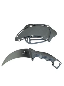 Tac-MilTac Karambit TKF147BK Tactical Knife - 3CR13 Steel, 8" Length, w/Sheath - Picture 1 of 9