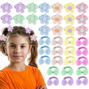 36 Pcs Toddler Hair Ties for Little Girls Cute Flower Bow Elastic Scrunchies ... - Picture 1 of 7