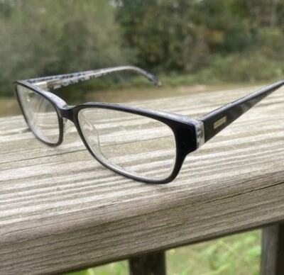 Nine West glasses frames black with leopard print inside 50[]15 135 - Image 1 of 4
