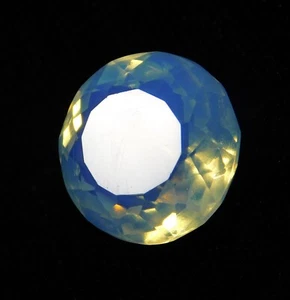 Natural 18.50 Ct Opal Blue Yellow Fire Extremely Rare Round Gemstone Certified - Picture 1 of 7