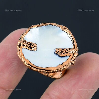 Mother Of Pearl 铜爱礼品电成型可调节戒指尺寸可调节 — 第 1/4 张图片