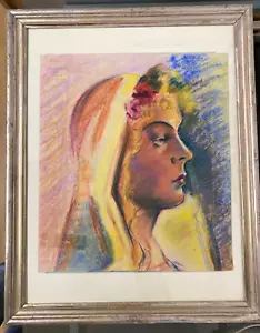 Emilia- Gemälde aus der Kriegsgefangenschaft 1945 in Trinidad/ Colorado/USA - Bild 1 von 7