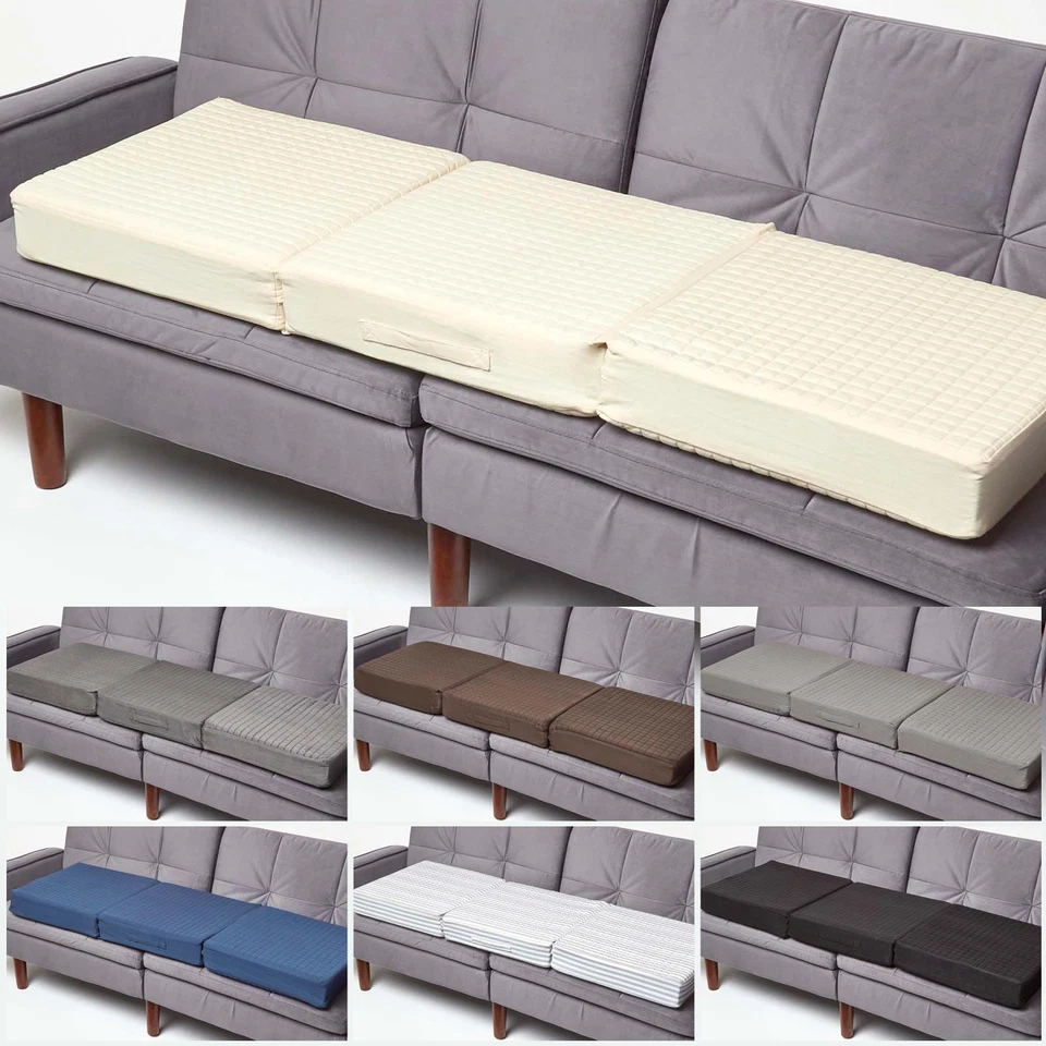 3 Seater Quilted Orthopaedic Booster Cushion Cover with Zip - Image 1 of 1