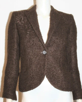 Chaqueta Blazer DKNY Marrón Lazo Lana Mohair 4 LS Foto 1 de 4